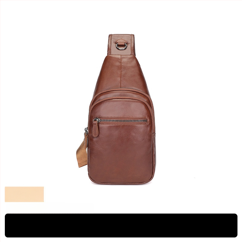 Vyriski odinė krūtinės rankinė, viršutinio sluoksnio karvės odos, atspari vandeniui, miesto stilius, per petį