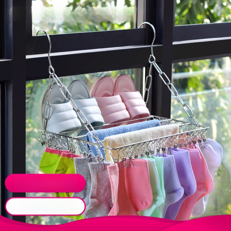 Nerūdijančio plieno skalbinių pakabos, mobilus džiovinimo stovas su apvaliu spaustuko dizainu, modelis DC022