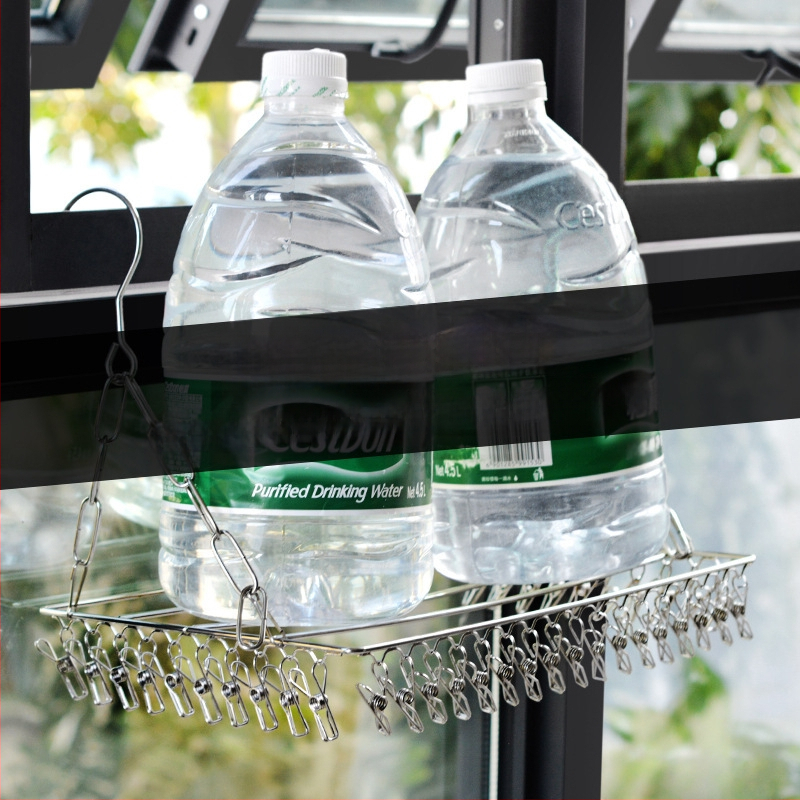 Nerūdijančio plieno skalbinių pakabos, mobilus džiovinimo stovas su apvaliu spaustuko dizainu, modelis DC022