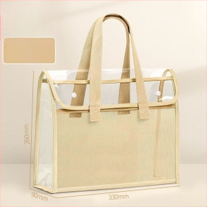 PVC чанта за документи със snap-on и наклонена форма, дебела конструкция, прозрачно и издръжливо съхранение на учебни документи и задачи