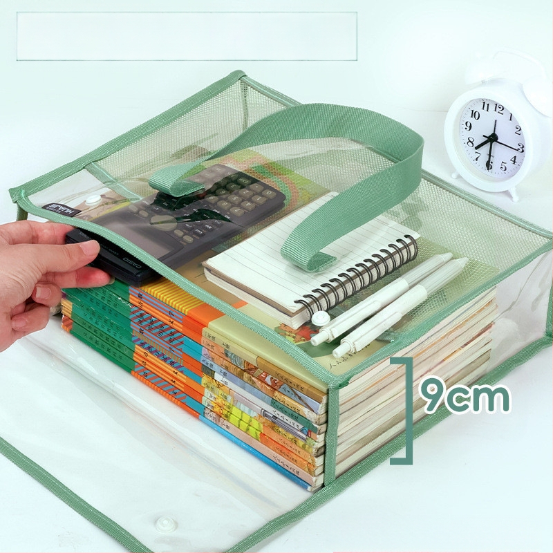 PVC чанта за документи със snap-on и наклонена форма, дебела конструкция, прозрачно и издръжливо съхранение на учебни документи и задачи