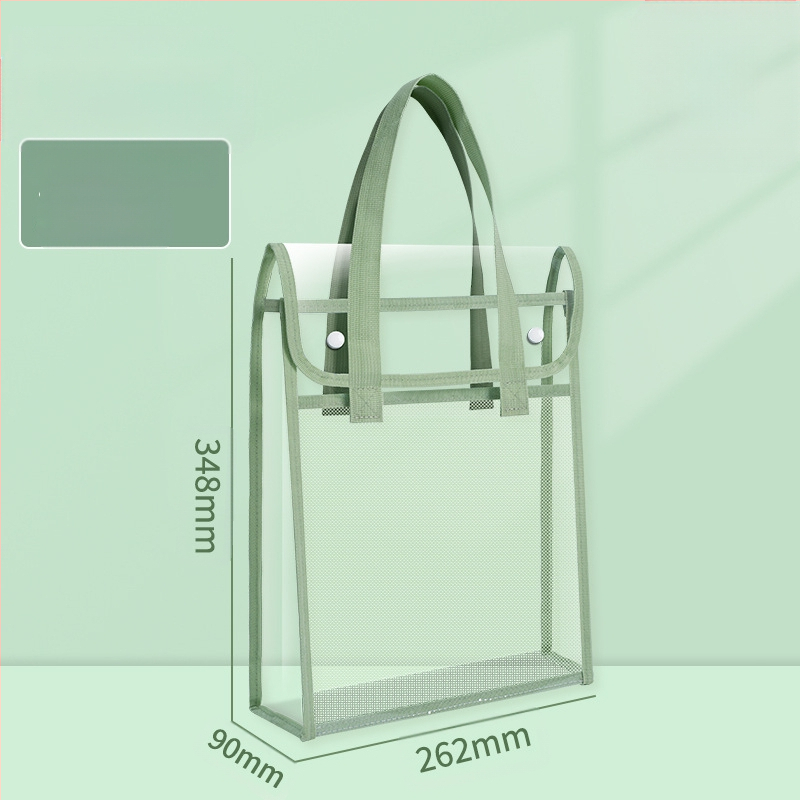 PVC чанта за документи със snap-on и наклонена форма, дебела конструкция, прозрачно и издръжливо съхранение на учебни документи и задачи