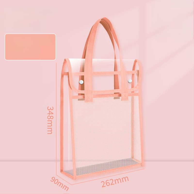 PVC чанта за документи със snap-on и наклонена форма, дебела конструкция, прозрачно и издръжливо съхранение на учебни документи и задачи