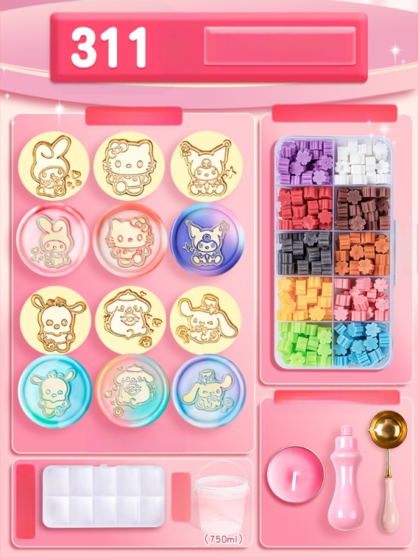 Vaska zīmogu komplekts, modelis 985, amatniecības komplekts ar zīmogu galviņām, materiāls: zīda ziedi