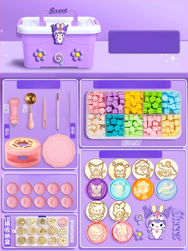 Vaska zīmogu komplekts, modelis 985, amatniecības komplekts ar zīmogu galviņām, materiāls: zīda ziedi