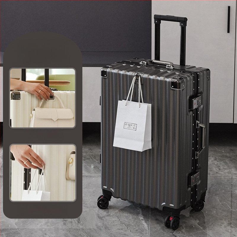 Bagaj de mână cu cadru din aluminiu și roți universale, carcasă ABS/PC, impermeabil și rezistent la uzură, încuietoare cu cod