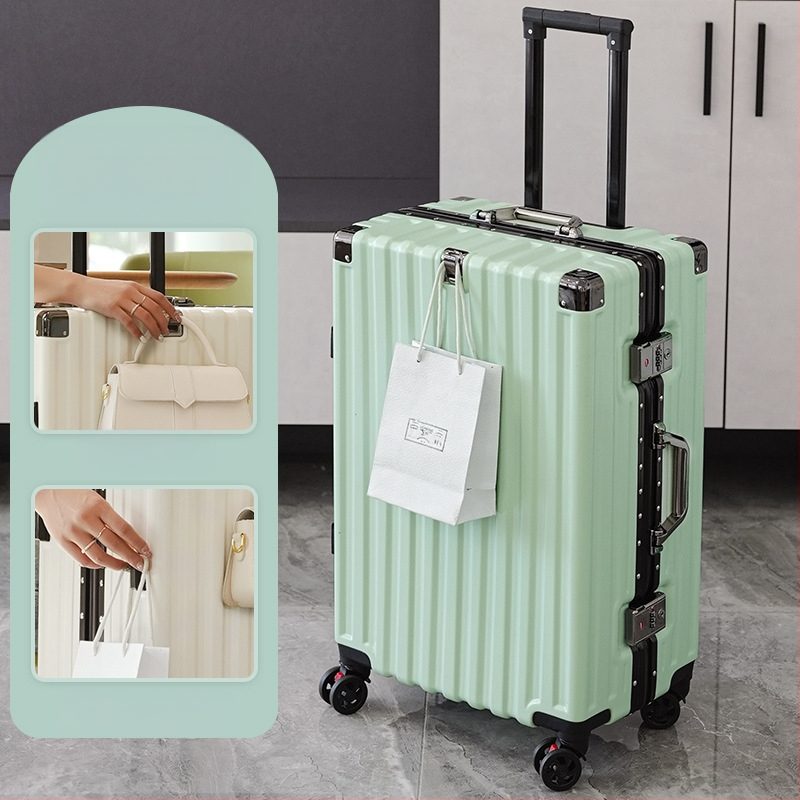 Bagaj de mână cu cadru din aluminiu și roți universale, carcasă ABS/PC, impermeabil și rezistent la uzură, încuietoare cu cod