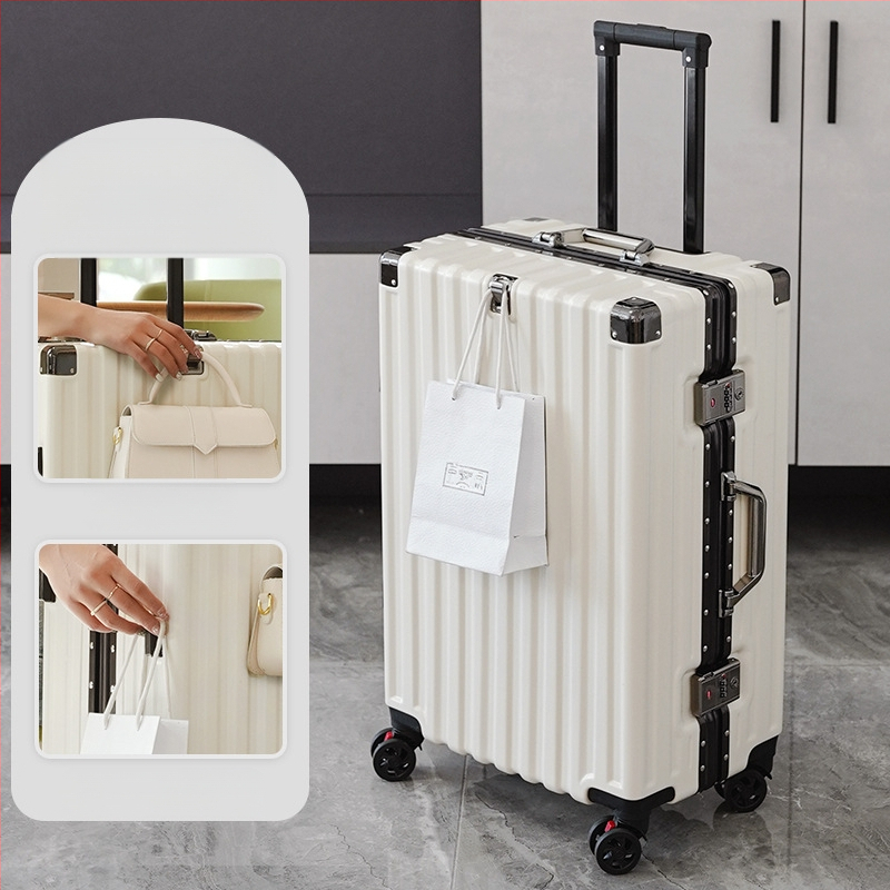 Bagaj de mână cu cadru din aluminiu și roți universale, carcasă ABS/PC, impermeabil și rezistent la uzură, încuietoare cu cod