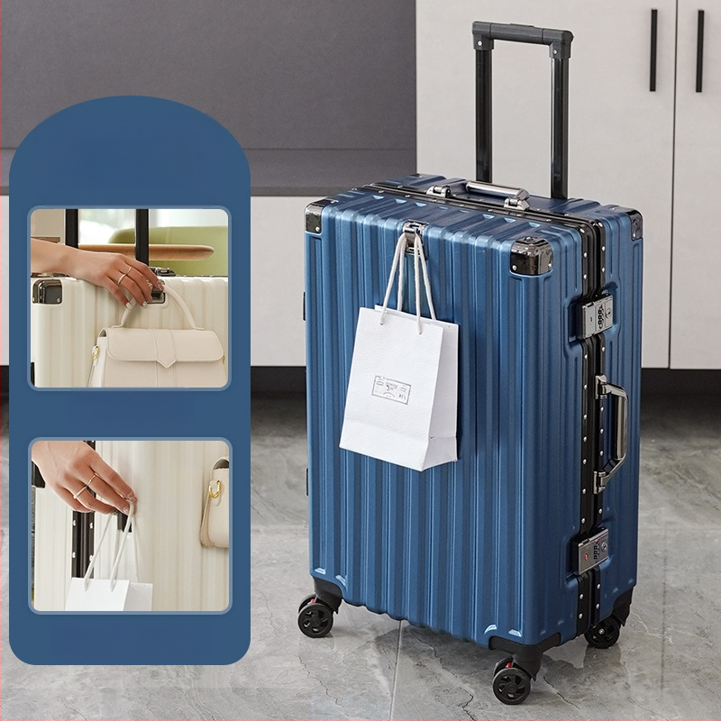 Bagaj de mână cu cadru din aluminiu și roți universale, carcasă ABS/PC, impermeabil și rezistent la uzură, încuietoare cu cod
