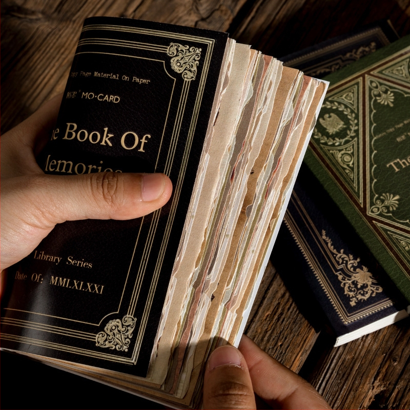 Mo Mo Υλικό Χαρτιού – Loft Library σειρά Διακοσμητικό Χαρτί για σελίδες βιβλίου με ρετρό αποτύπωμα, 8 στυλ, ορθογώνιο, χωρίς κόλληση, Μοντέλο: Αυτό το υλικό