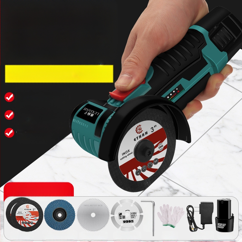 Презареждащ се електрически ъглов шлайф за полиране, шлифоване и рязане – ръчен, преносим, 188 V