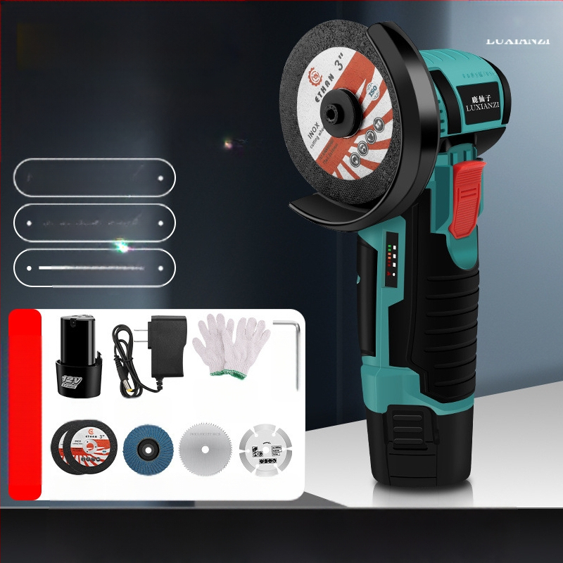 Презареждащ се електрически ъглов шлайф за полиране, шлифоване и рязане – ръчен, преносим, 188 V