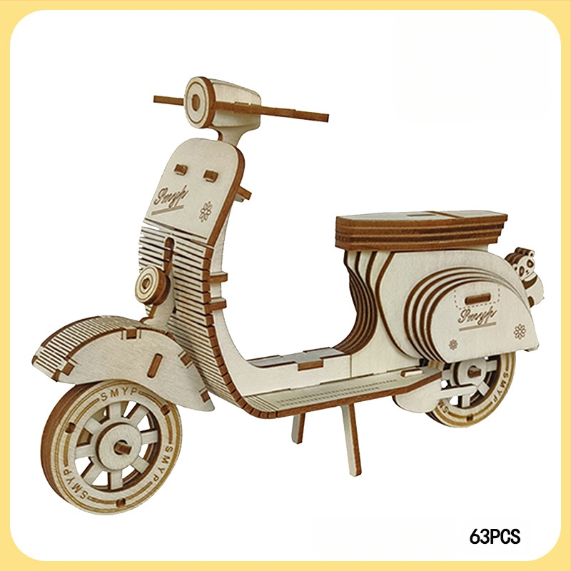 Medinis 3D dėlionė tramvajus vaikams — DIY draugiškas, pritaikomas pagal brėžinius, tinkamas 7–14 metų