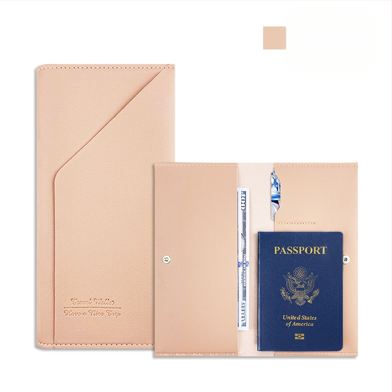 PU odos pasų ir kelionės dokumentų krepšys, 1 sulankstoma piniginė, daugiafunkcinis Passbook laikiklis ir logotipo pritaikymas