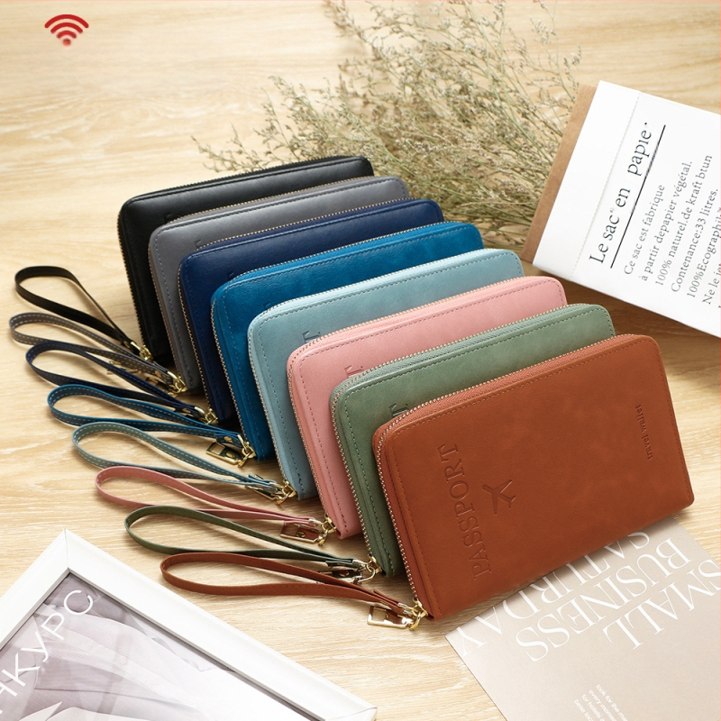 PU pasų dėklas — unisex kelioninis organizatorius, vientisas raštas, poliesterio pamušalas, Žiema 2024.