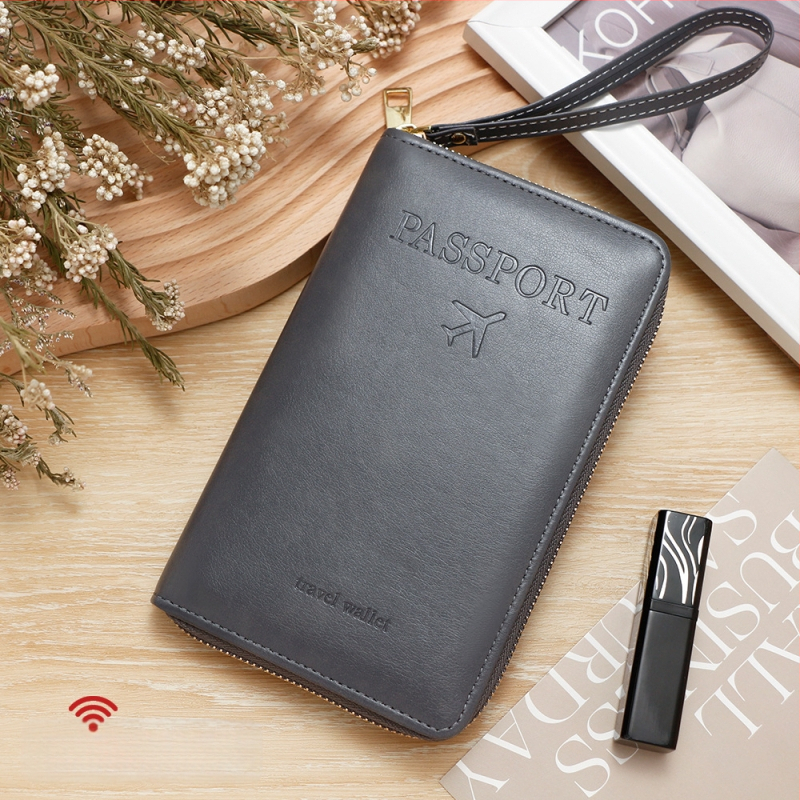 PU pasų dėklas — unisex kelioninis organizatorius, vientisas raštas, poliesterio pamušalas, Žiema 2024.