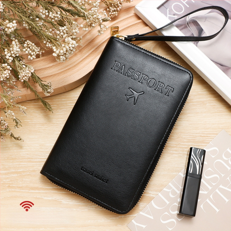 PU pasų dėklas — unisex kelioninis organizatorius, vientisas raštas, poliesterio pamušalas, Žiema 2024.