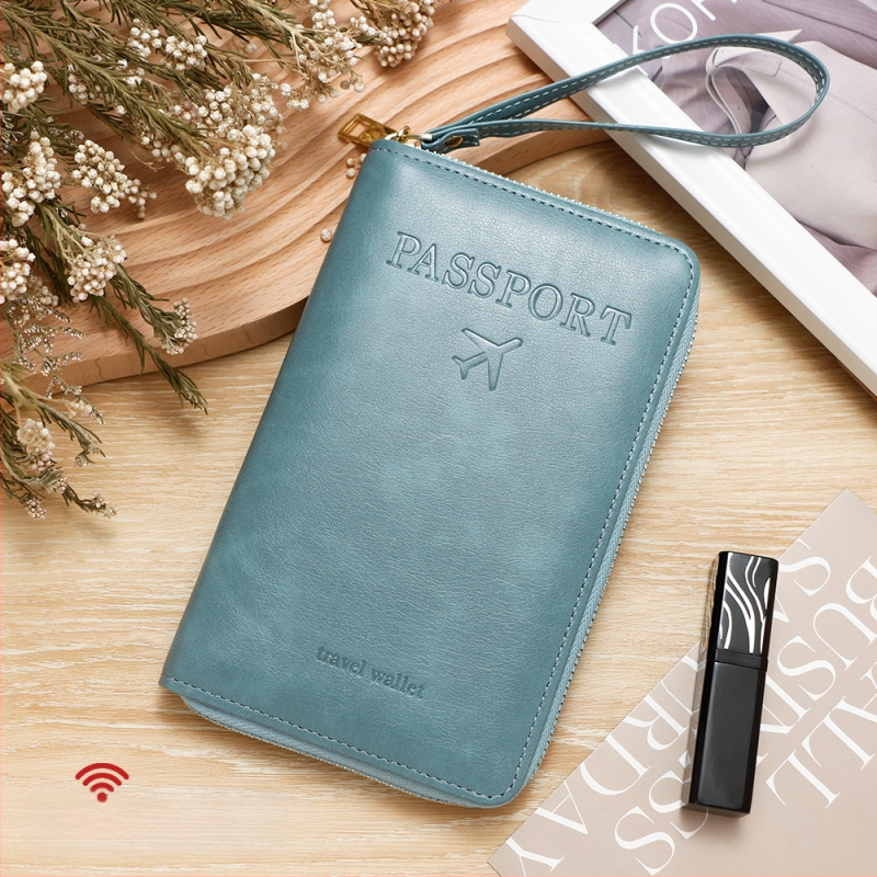 PU pasų dėklas — unisex kelioninis organizatorius, vientisas raštas, poliesterio pamušalas, Žiema 2024.
