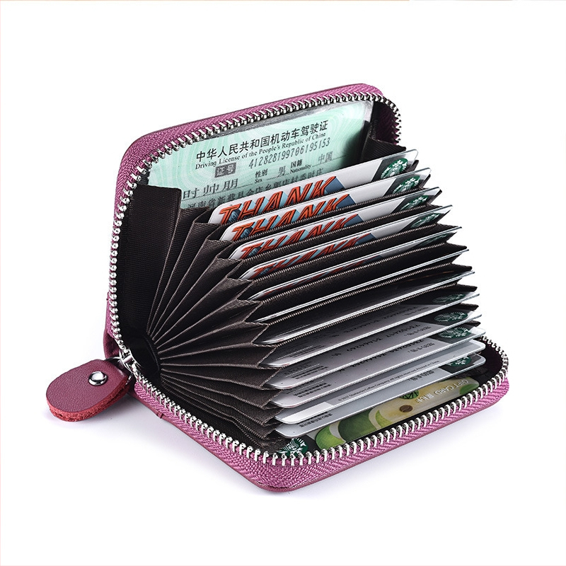 PU ādas RFID kartes turētājs, pret zādzību, universāls, ar vienu locījumu, ikdienas lietošanai