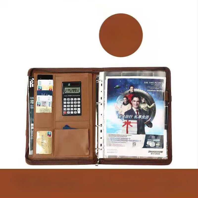 Кожена A4 папка с цип и клип за документи – мултифункционална бизнес папка (Материал: кожа; Тип: силен клип + клип за дъска; Приложим размер за хартия: A4; Дебелина на плочата: 0,05; Модел: BS-002)