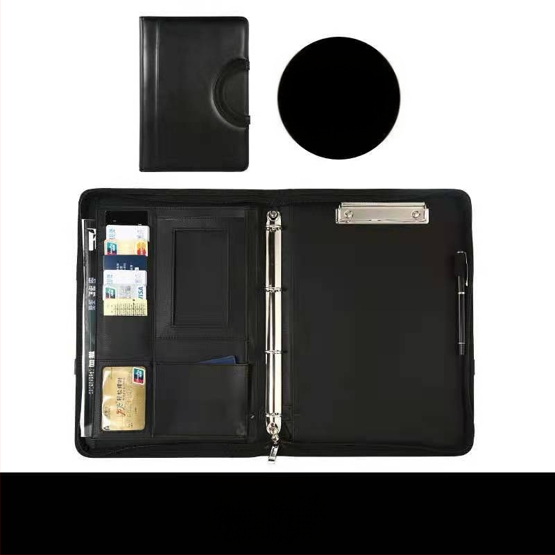 Кожена A4 папка с цип и клип за документи – мултифункционална бизнес папка (Материал: кожа; Тип: силен клип + клип за дъска; Приложим размер за хартия: A4; Дебелина на плочата: 0,05; Модел: BS-002)