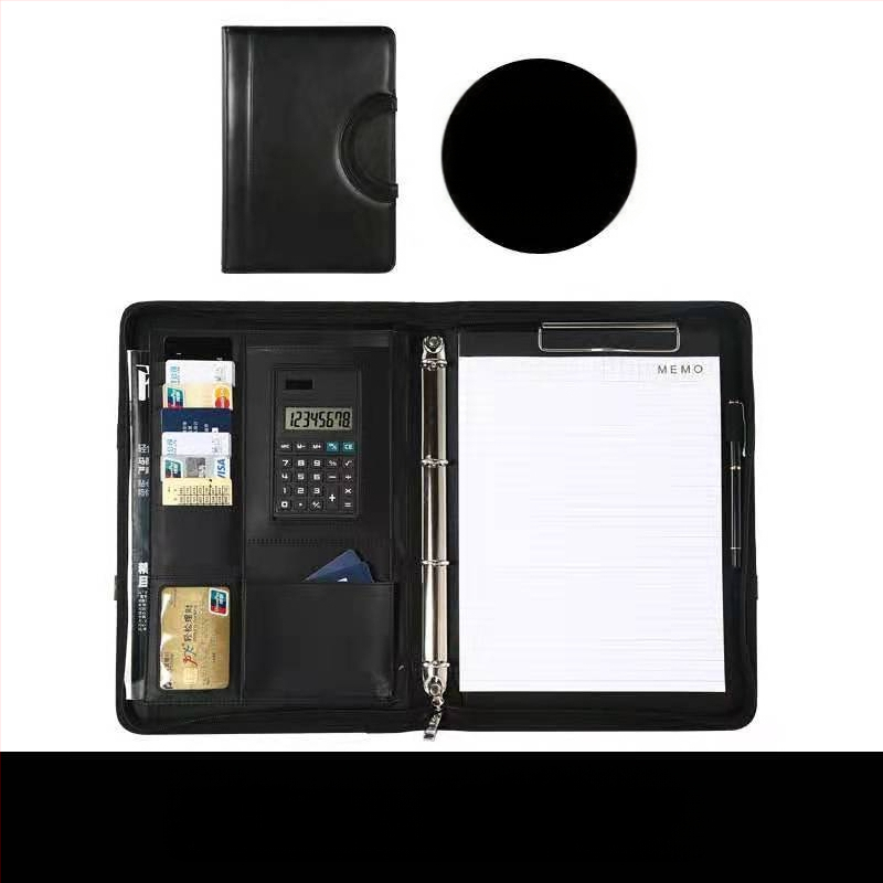 Кожена A4 папка с цип и клип за документи – мултифункционална бизнес папка (Материал: кожа; Тип: силен клип + клип за дъска; Приложим размер за хартия: A4; Дебелина на плочата: 0,05; Модел: BS-002)