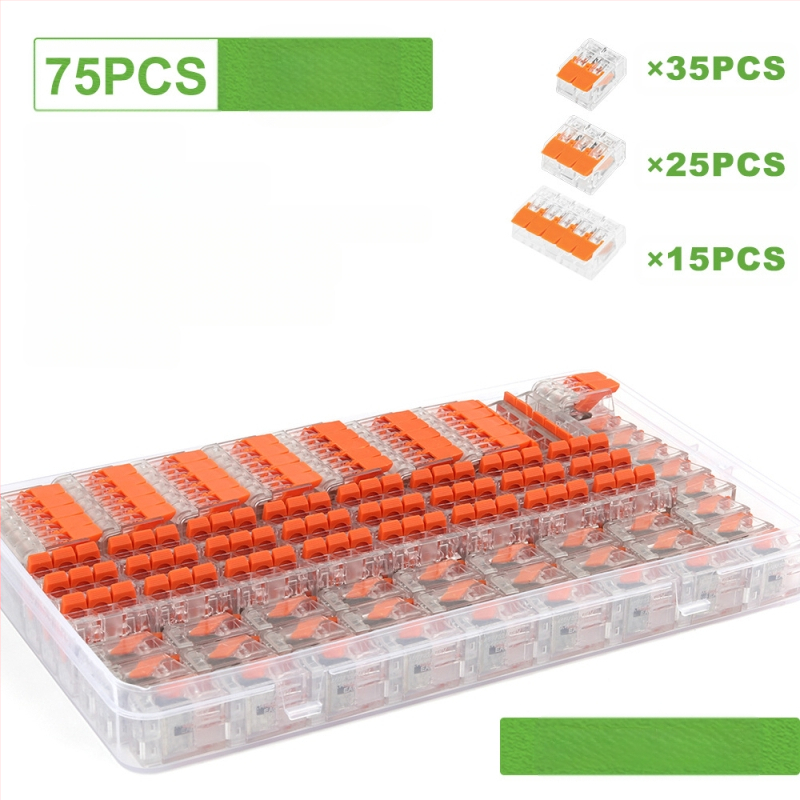 DIY YOU Series 41 gyorscsatlakozós terminálblokkok, 75/76/90 darabos készlet elektromos vezetékekhez