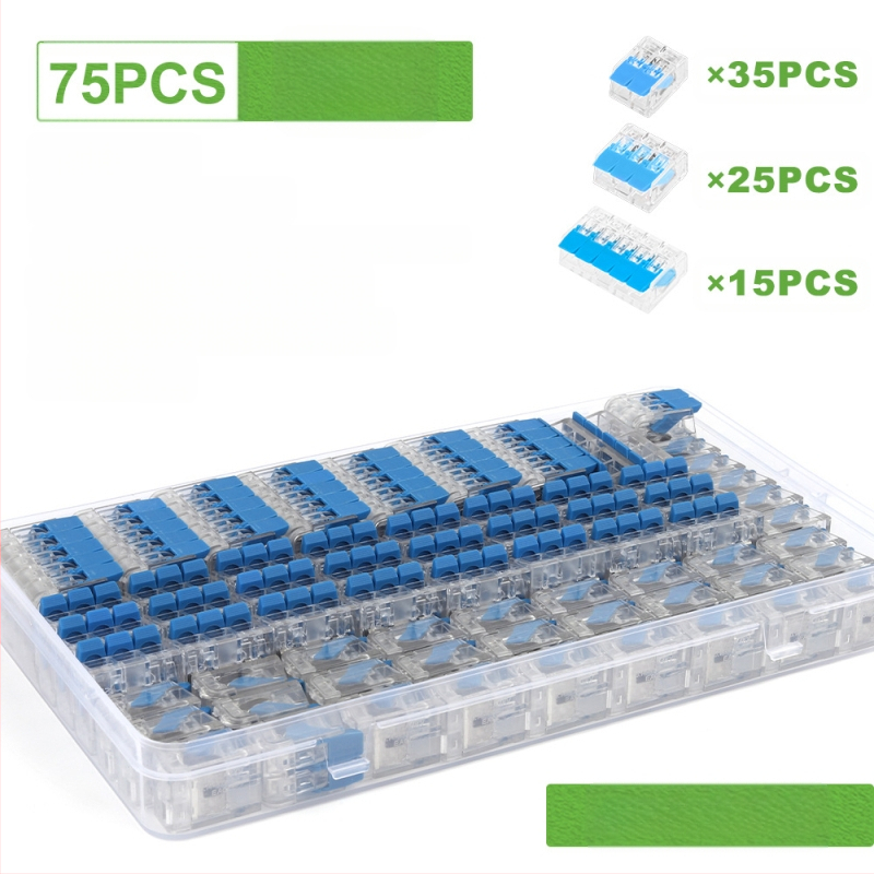 DIY YOU Series 41 gyorscsatlakozós terminálblokkok, 75/76/90 darabos készlet elektromos vezetékekhez