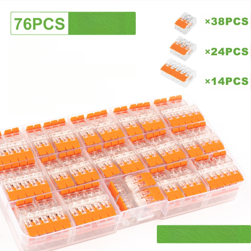 DIY YOU Series 41 gyorscsatlakozós terminálblokkok, 75/76/90 darabos készlet elektromos vezetékekhez