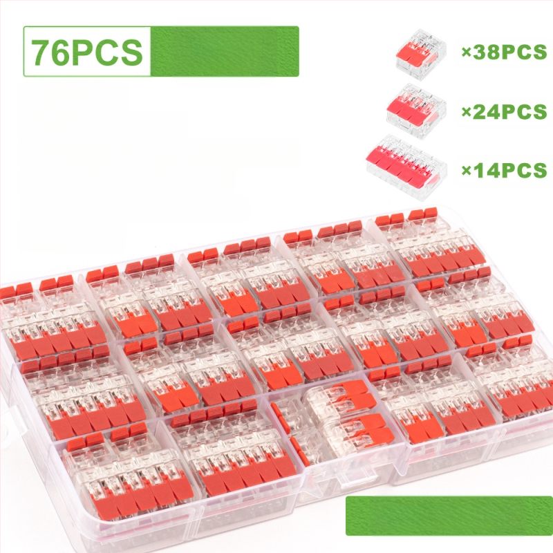 DIY YOU Series 41 gyorscsatlakozós terminálblokkok, 75/76/90 darabos készlet elektromos vezetékekhez
