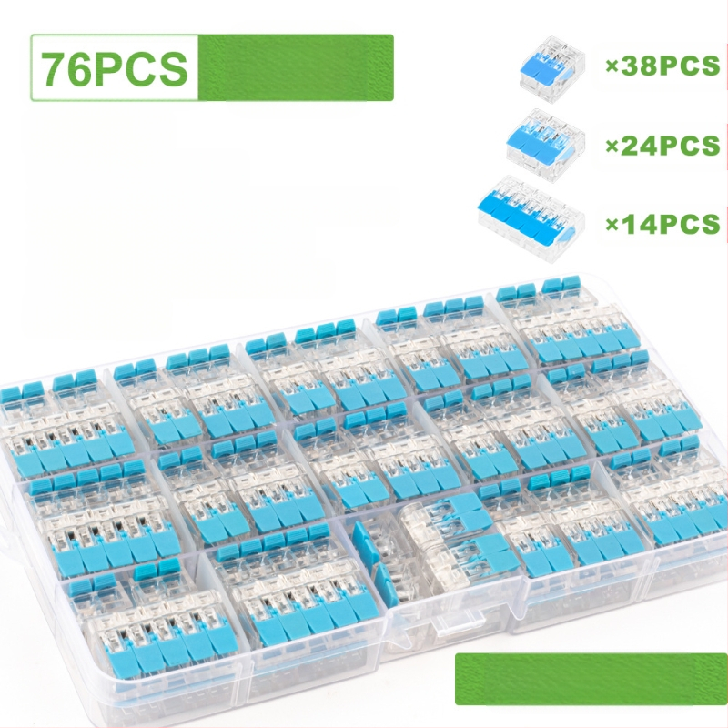 DIY YOU Series 41 gyorscsatlakozós terminálblokkok, 75/76/90 darabos készlet elektromos vezetékekhez