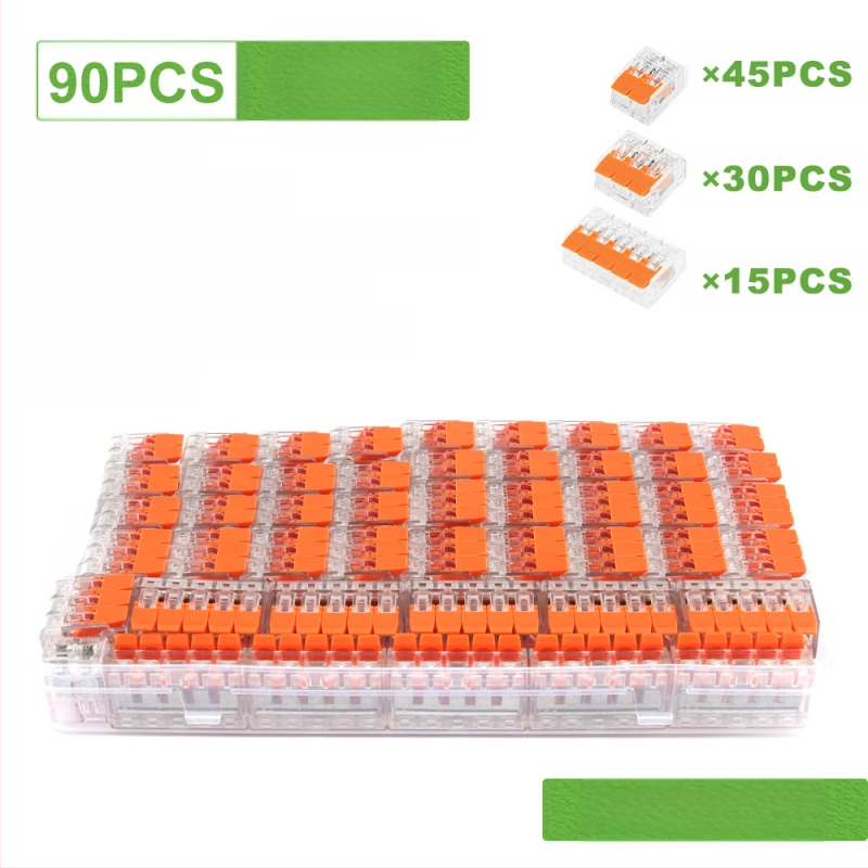 DIY YOU Series 41 gyorscsatlakozós terminálblokkok, 75/76/90 darabos készlet elektromos vezetékekhez