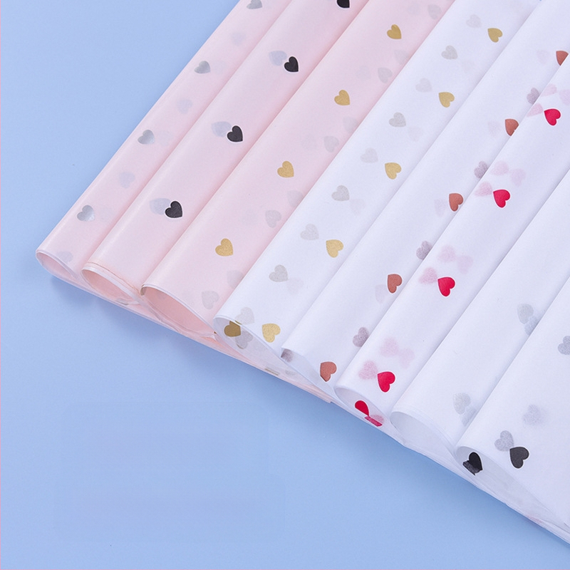 Rankų darbo gėlių puokštės įpakavimo popierius su rožių dizainu, OPP įpakavimas