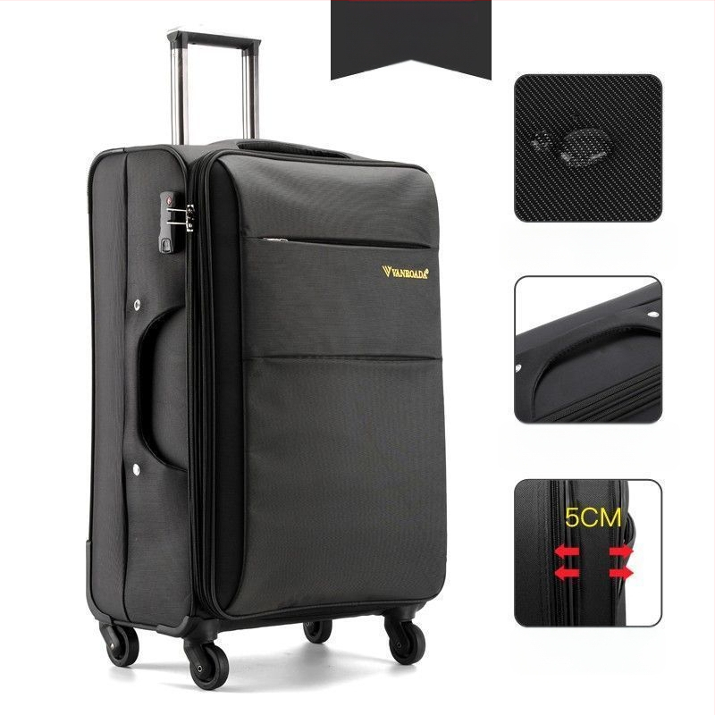 Bagaj unisex pentru călătorii de afaceri cu fermoar, material PET+PE, roți universale, căptușeală Oxford