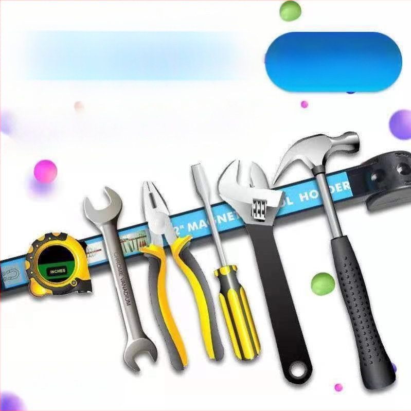 Magnetinės įrankių laikiklis su sieniniu plokštės laikikliu, išplėstas dizainas automobilių priežiūrai ir dirbtuvei; laminato storis A8/A12/A18