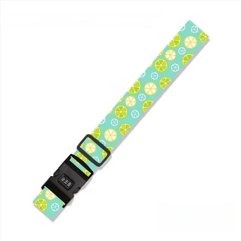 Kryžminė bagažo saugumo juosta su dvigubu slaptažodžio užraktu, sustiprintu tvirtinimu, poliesterio išilginio dryžių spaudinė juosta