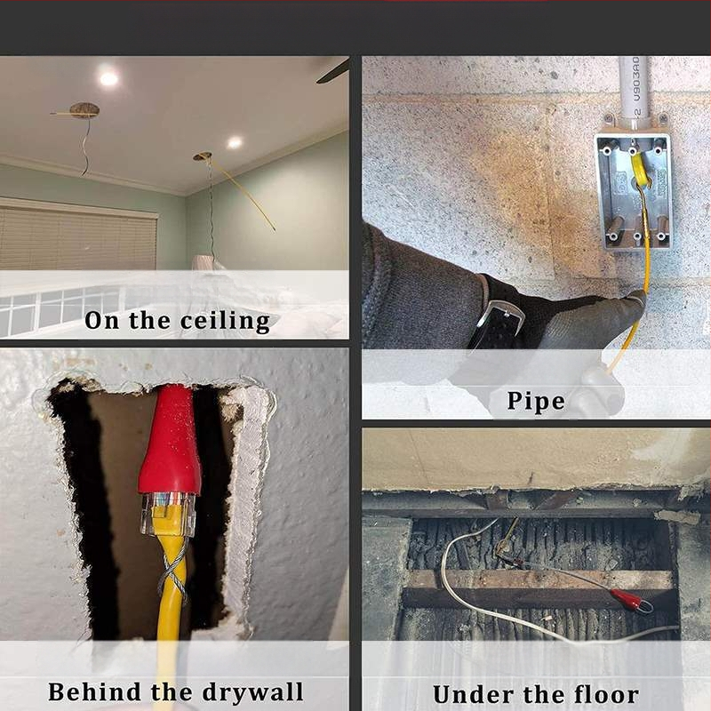 Dispozitiv multisecțiuni pentru ghidarea cablurilor în plafon, cu cârlig de tras cabluri