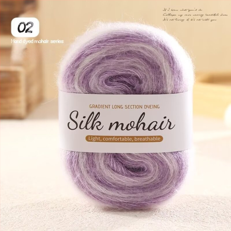 Νήμα Mohair gradient σε μπάλα, 50 g, κατάλληλο για χειροποίητο πλέξιμο πουλόβερ και φουλάρι