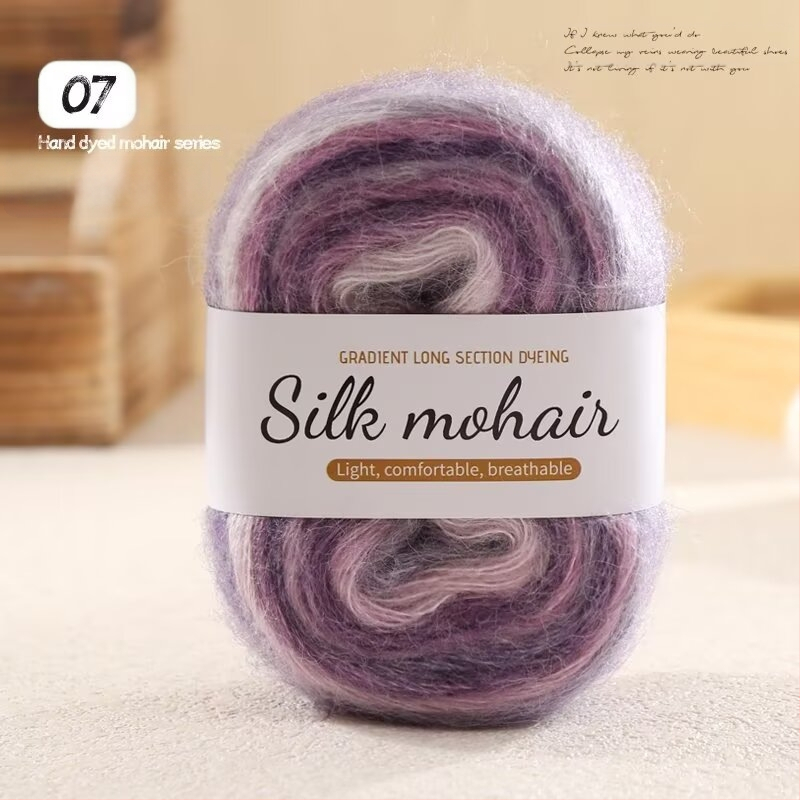 Νήμα Mohair gradient σε μπάλα, 50 g, κατάλληλο για χειροποίητο πλέξιμο πουλόβερ και φουλάρι
