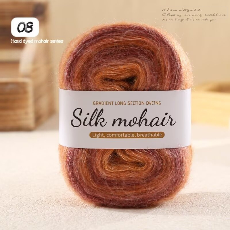 Νήμα Mohair gradient σε μπάλα, 50 g, κατάλληλο για χειροποίητο πλέξιμο πουλόβερ και φουλάρι
