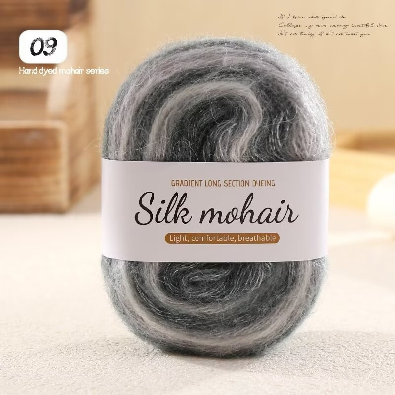 Νήμα Mohair gradient σε μπάλα, 50 g, κατάλληλο για χειροποίητο πλέξιμο πουλόβερ και φουλάρι
