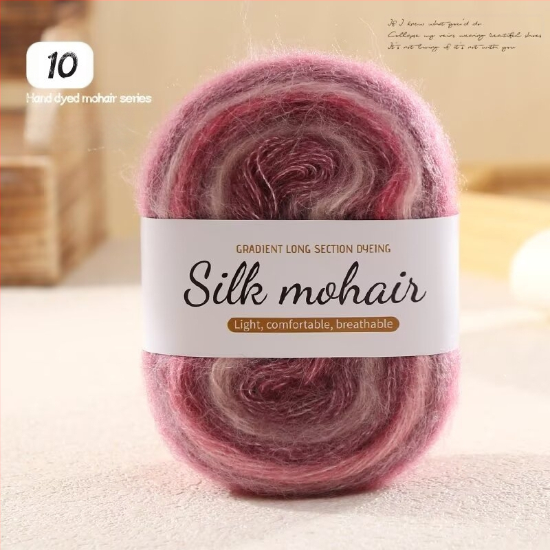 Νήμα Mohair gradient σε μπάλα, 50 g, κατάλληλο για χειροποίητο πλέξιμο πουλόβερ και φουλάρι