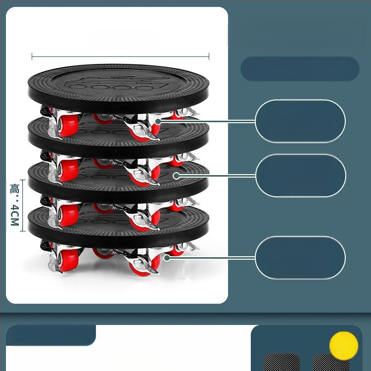 Költöztető eszköz háztartási gépek és bútorok számára — szénacél; egyszerű és modern design; alkalmas mosógépek, hűtőszekrények, kávéasztalok és ágyak mozgatására; ideális konyha, hálószoba és nappali használatra.