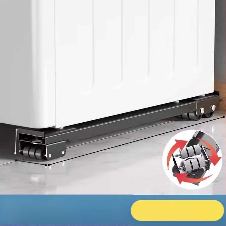 Skalbimo mašinos pagrindas su šoko atsparumu, aukščio reguliavimu ir judančiais universaliais ratais