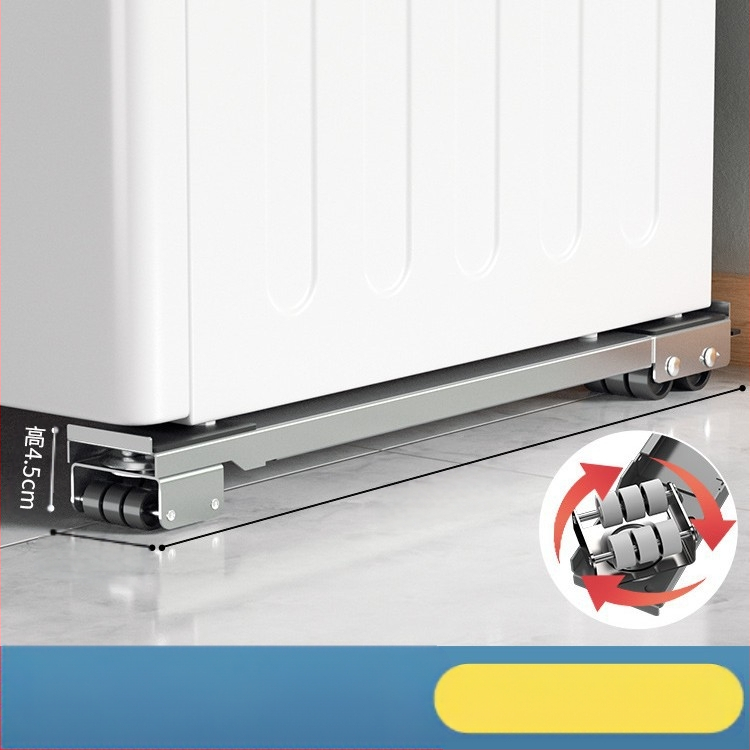 Skalbimo mašinos pagrindas su šoko atsparumu, aukščio reguliavimu ir judančiais universaliais ratais