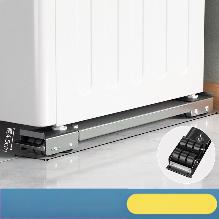 Skalbimo mašinos pagrindas su šoko atsparumu, aukščio reguliavimu ir judančiais universaliais ratais