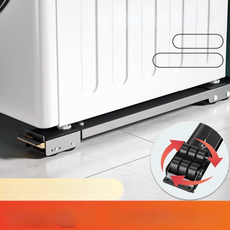 Skalbimo mašinos pagrindas su šoko atsparumu, aukščio reguliavimu ir judančiais universaliais ratais