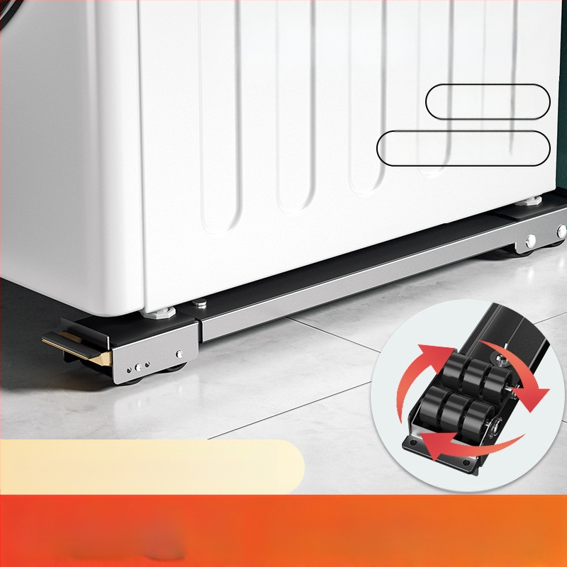 Skalbimo mašinos pagrindas su šoko atsparumu, aukščio reguliavimu ir judančiais universaliais ratais