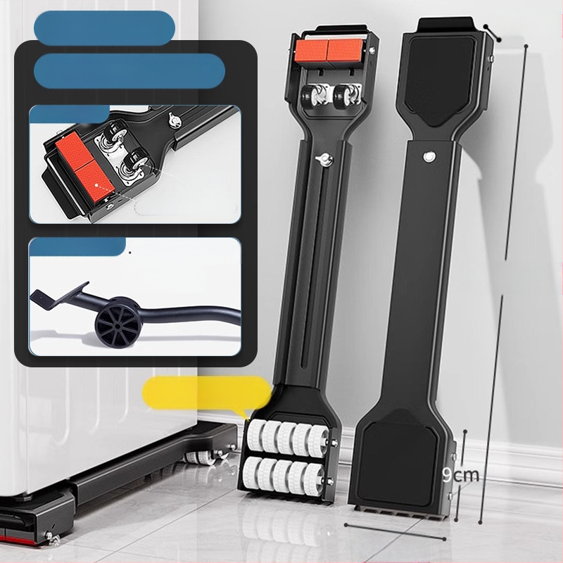 Skalbimo mašinos pagrindas su šoko atsparumu, aukščio reguliavimu ir judančiais universaliais ratais