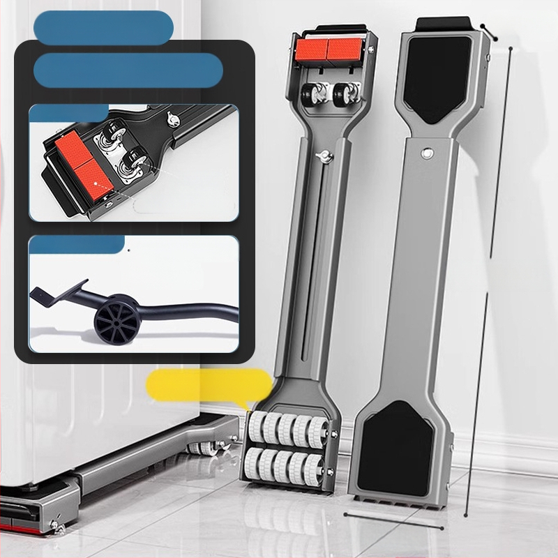 Skalbimo mašinos pagrindas su šoko atsparumu, aukščio reguliavimu ir judančiais universaliais ratais